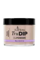 Forward facing 2 ounce transparent glass jar filled with EzFlow TruDIP Private Audience nail powder dip